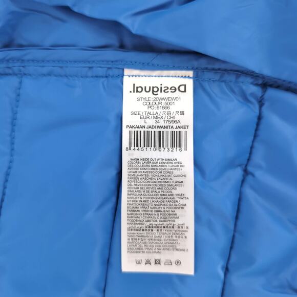 Desigual Blue Floral Puffer Padded Women's Ankor Jacket w Hood - US Size M - NWT - Picture 8 of 16